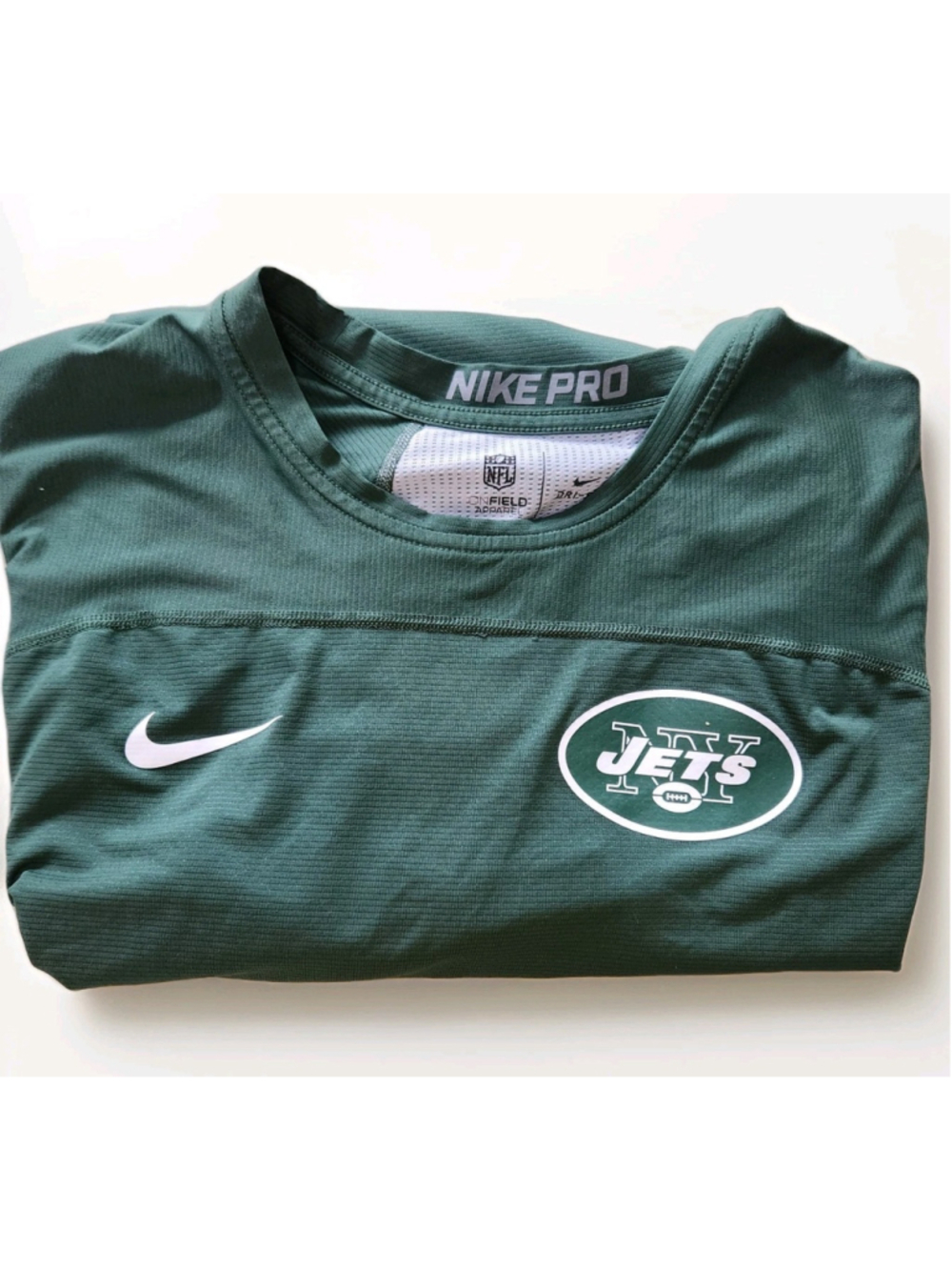 Nike Pro Dri Fit N.Y Jets NFL Shirt 3XL Onfield Apparel Short Sleeves Logo Flaw